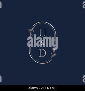 UD wedding initial logo letters in high quality professional design that will print well across any print media Stock Vector