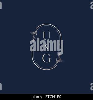 UG wedding initial logo letters in high quality professional design that will print well across any print media Stock Vector