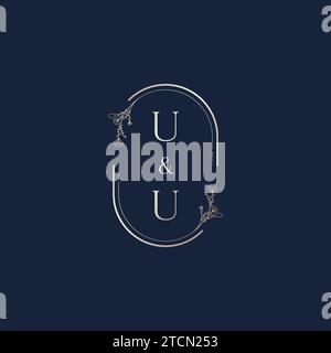 UU wedding initial logo letters in high quality professional design that will print well across any print media Stock Vector