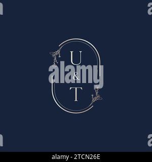 UT wedding initial logo letters in high quality professional design that will print well across any print media Stock Vector