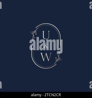UW wedding initial logo letters in high quality professional design that will print well across any print media Stock Vector
