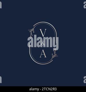 VA wedding initial logo letters in high quality professional design that will print well across any print media Stock Vector