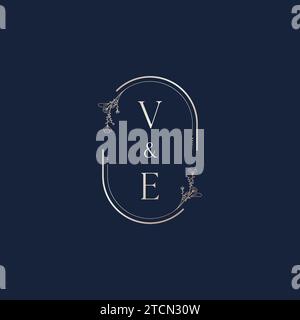VE wedding initial logo letters in high quality professional design that will print well across any print media Stock Vector