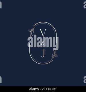 VJ wedding initial logo letters in high quality professional design that will print well across any print media Stock Vector