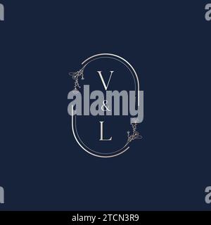 VL wedding initial logo letters in high quality professional design that will print well across any print media Stock Vector