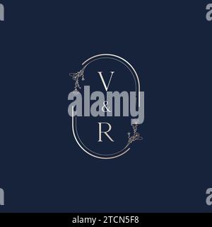 VR wedding initial logo letters in high quality professional design that will print well across any print media Stock Vector