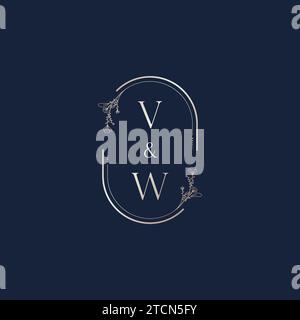 VW wedding initial logo letters in high quality professional design that will print well across any print media Stock Vector