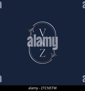 VZ wedding initial logo letters in high quality professional design that will print well across any print media Stock Vector