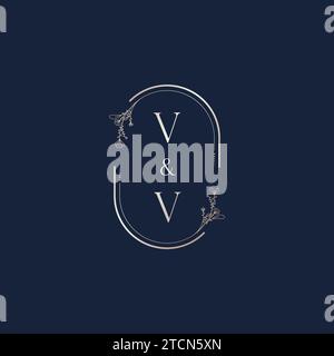 VV wedding initial logo letters in high quality professional design that will print well across any print media Stock Vector