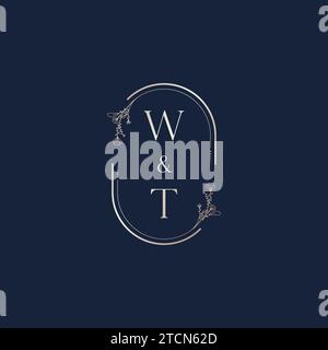 WT wedding initial logo letters in high quality professional design that will print well across any print media Stock Vector