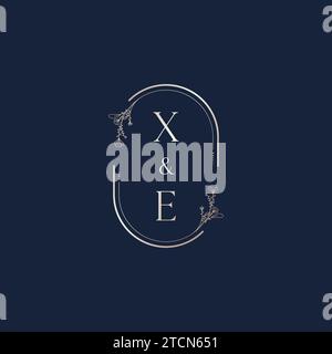 XE wedding initial logo letters in high quality professional design that will print well across any print media Stock Vector
