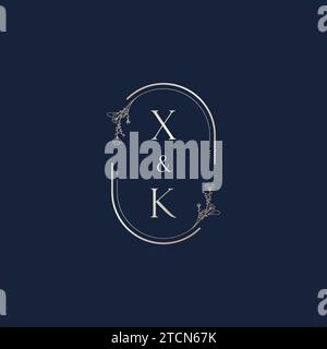 XK wedding initial logo letters in high quality professional design that will print well across any print media Stock Vector