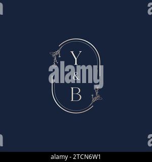 YB wedding initial logo letters in high quality professional design that will print well across any print media Stock Vector