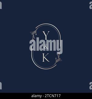 YK wedding initial logo letters in high quality professional design that will print well across any print media Stock Vector
