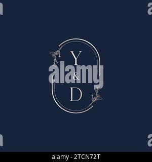 YD wedding initial logo letters in high quality professional design that will print well across any print media Stock Vector