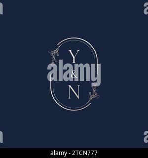 YN wedding initial logo letters in high quality professional design that will print well across any print media Stock Vector