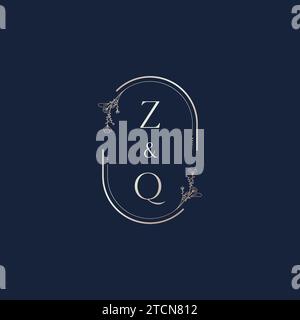 ZQ wedding initial logo letters in high quality professional design that will print well across any print media Stock Vector