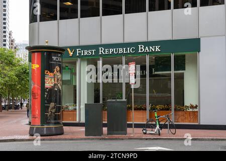 A First Republic Bank branch office in San Francisco, California Stock Photo