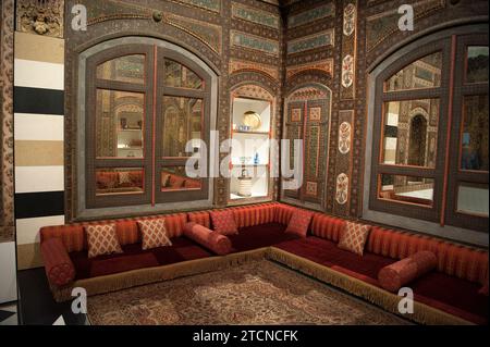 The Damascus Room, Dining With The Sultan: The Fine Art of Feasting; exhibition; Los Angeles County Museum of Art; LACMA; museum; Islamic; art; Los Angeles; California; USA Stock Photo