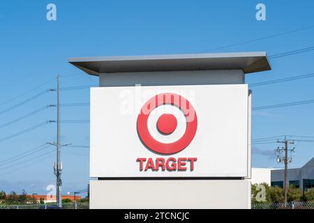 Close up of Target logo and sign in San Jose, California, USA Stock Photo