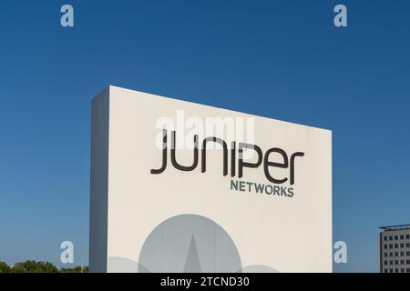 Juniper Networks sign at its headquarters in Sunnyvale, California, USA Stock Photo