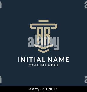 AR initial logo monogram with simple luxury pillar line vector design ideas Stock Vector