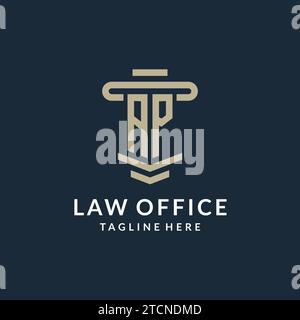 AP initial logo monogram with simple luxury pillar line vector design ideas Stock Vector