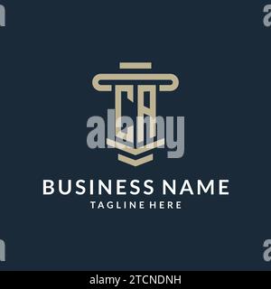 CA initial logo monogram with simple luxury pillar line vector design ideas Stock Vector
