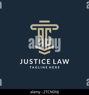 AG initial logo monogram with simple luxury pillar line vector design ideas Stock Vector