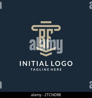 BF initial logo monogram with simple luxury pillar line vector design ideas Stock Vector