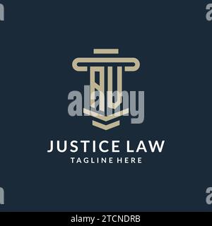AV initial logo monogram with simple luxury pillar line vector design ideas Stock Vector