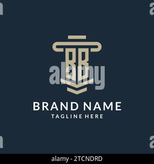 BB initial logo monogram with simple luxury pillar line vector design ideas Stock Vector