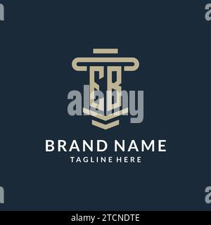 EB initial logo monogram with simple luxury pillar line vector design ideas Stock Vector