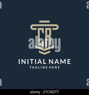 CR initial logo monogram with simple luxury pillar line vector design ideas Stock Vector