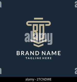 BO initial logo monogram with simple luxury pillar line vector design ideas Stock Vector