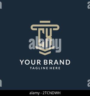 CX initial logo monogram with simple luxury pillar line vector design ideas Stock Vector