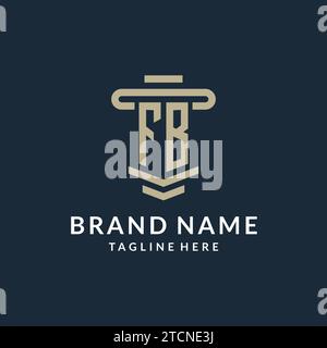 FB initial logo monogram with simple luxury pillar line vector design ideas Stock Vector