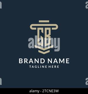 GB initial logo monogram with simple luxury pillar line vector design ideas Stock Vector