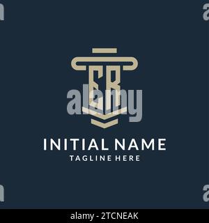ER initial logo monogram with simple luxury pillar line vector design ideas Stock Vector