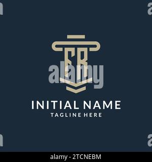 FR initial logo monogram with simple luxury pillar line vector design ideas Stock Vector