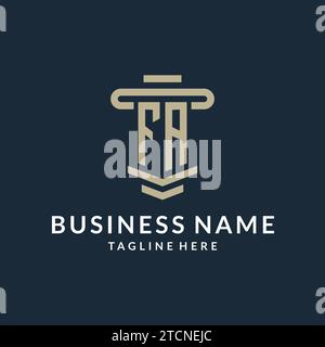 FA initial logo monogram with simple luxury pillar line vector design ideas Stock Vector