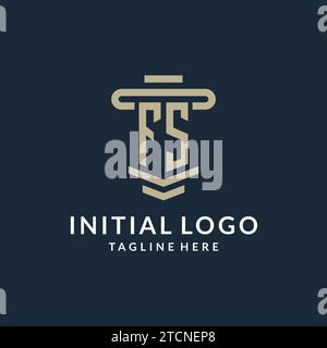 FS initial logo monogram with simple luxury pillar line vector design ideas Stock Vector