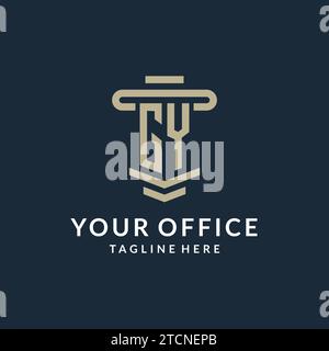 GY initial logo monogram with simple luxury pillar line vector design ideas Stock Vector