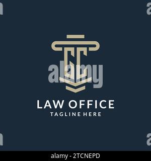 GC initial logo monogram with simple luxury pillar line vector design ideas Stock Vector