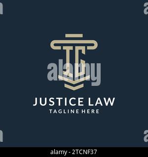 IG initial logo monogram with simple luxury pillar line vector design ideas Stock Vector