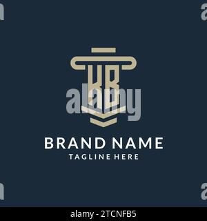 KB initial logo monogram with simple luxury pillar line vector design ideas Stock Vector