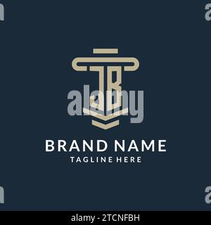 JB initial logo monogram with simple luxury pillar line vector design ideas Stock Vector