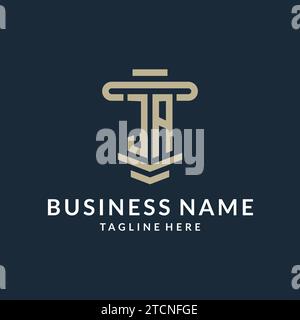 JA initial logo monogram with simple luxury pillar line vector design ideas Stock Vector