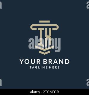 IX initial logo monogram with simple luxury pillar line vector design ideas Stock Vector