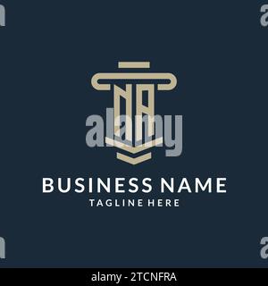 NA initial logo monogram with simple luxury pillar line vector design ideas Stock Vector